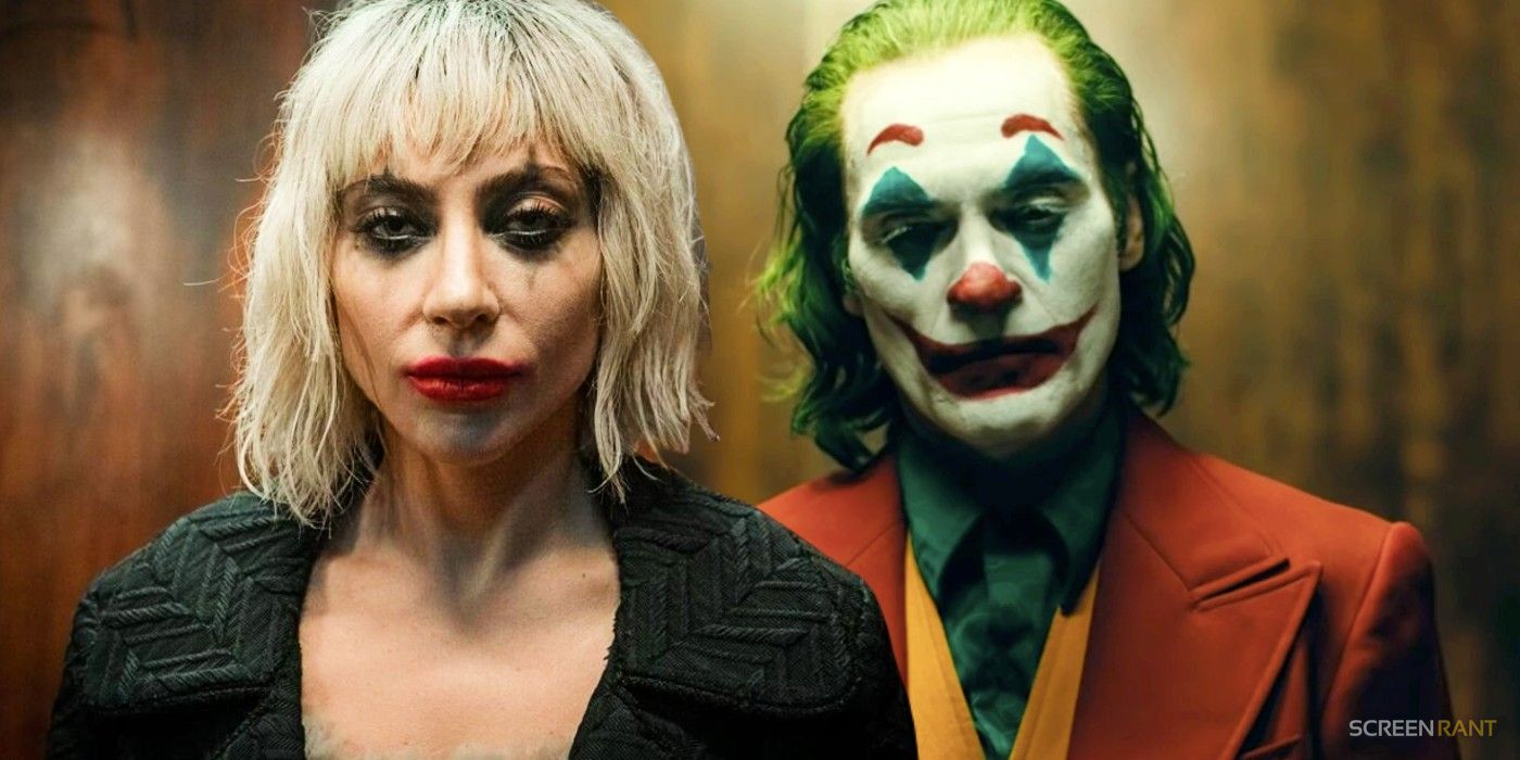 Lady Gaga as Harley Quinn in Joker: Folie à Deux and Joaquin Phoenix as Joker in 2019's Joker