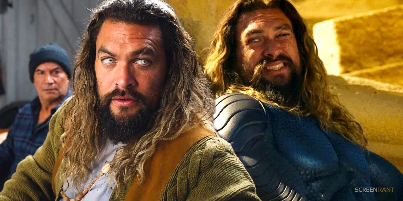 Custom image of Arthur Curry and his dad looking at Aquaman making a guilty face and using his stealth suit in Aquaman and the Lost Kingdom