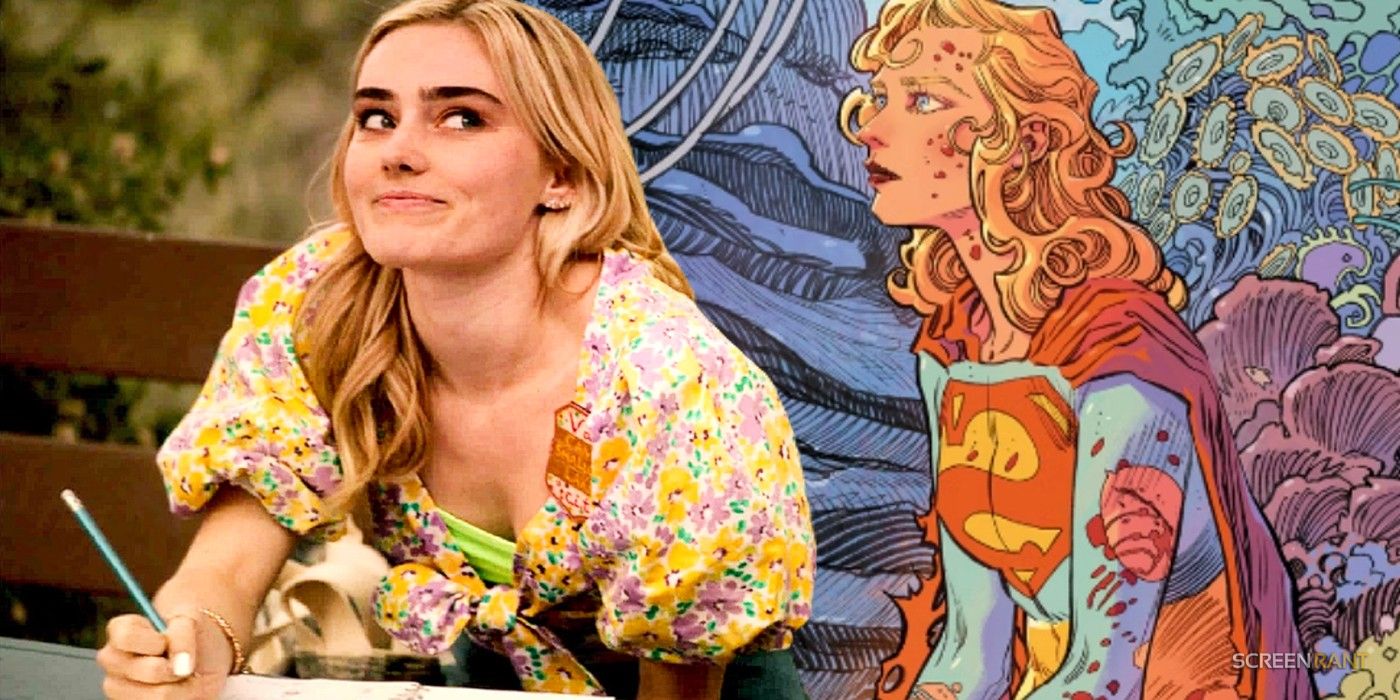Meg Donnelly in High School Musical: The Musical: The Series and a comic book panel of Supergirl: Woman of Tomorrow