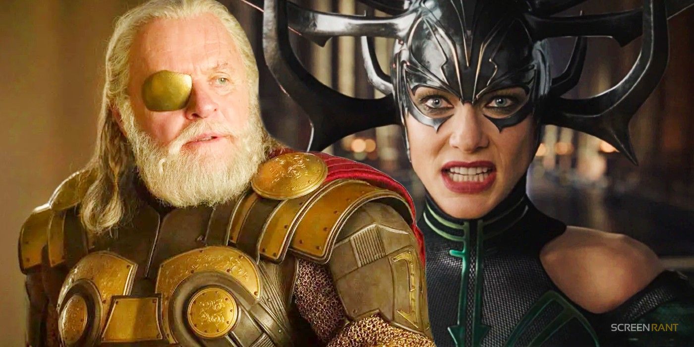 Odin (Anthony Hopkins) and Hela (Cate Blanchett) in the MCU