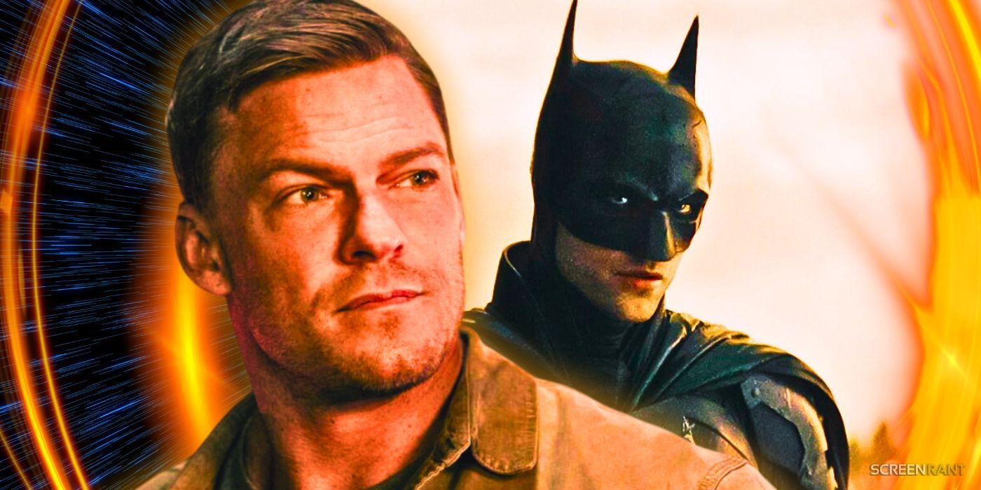 Alan Ritchson in Reacher and Robert Pattinson's Batman with a ring of fire around them