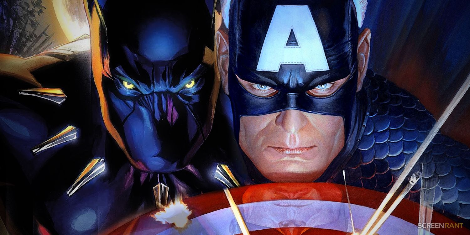 Black Panther and Captain America in Alex Ross Comic Art