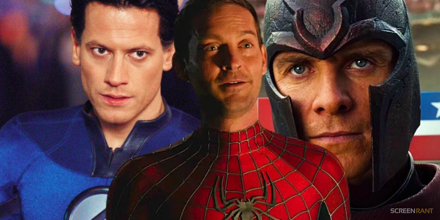 Ioan Gruffudd's Reed Richards, Tobey Maguire's Spider-Man and Michael Fassbender's Magneto