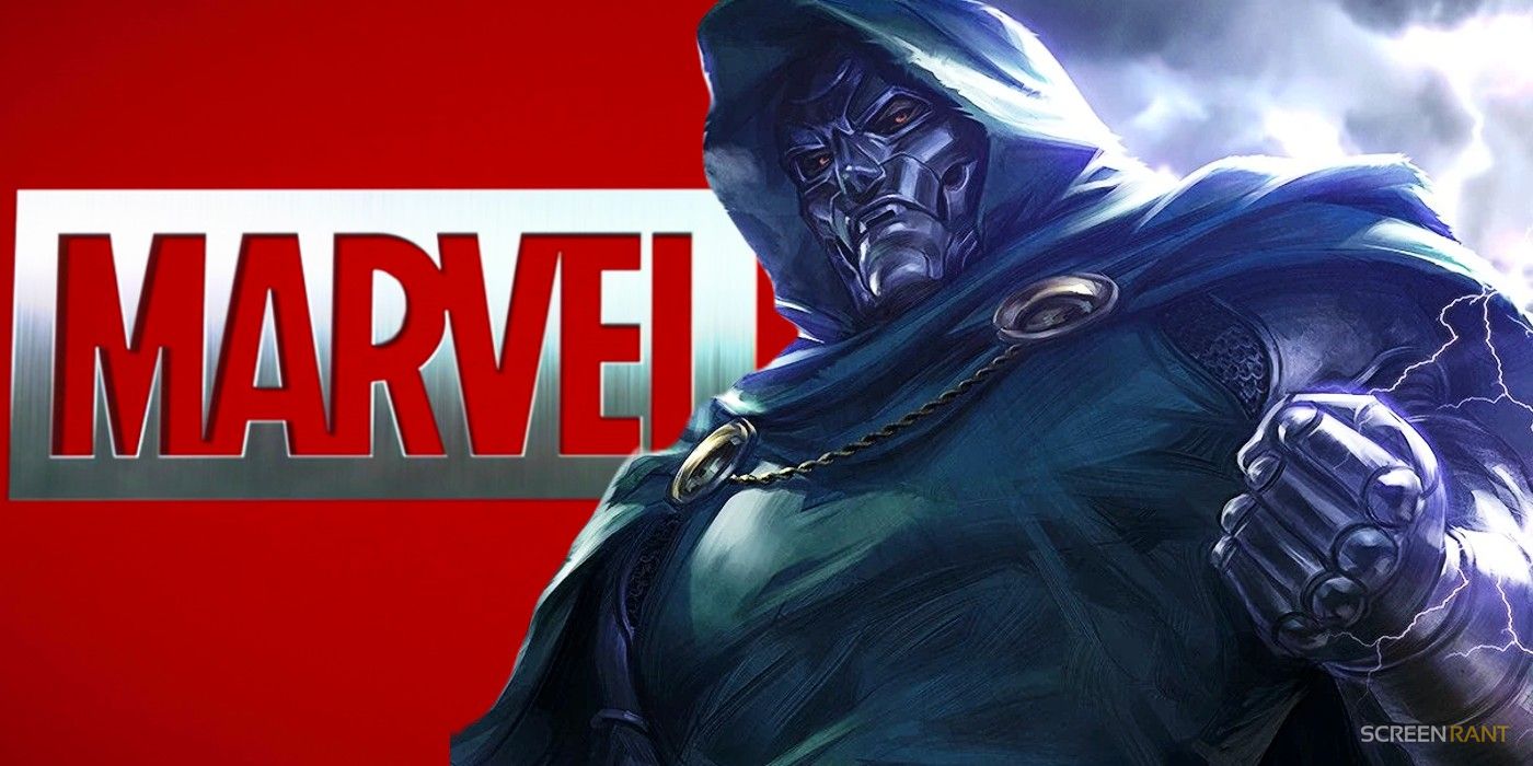 Marvel Studios logo and Doctor Doom from the comics