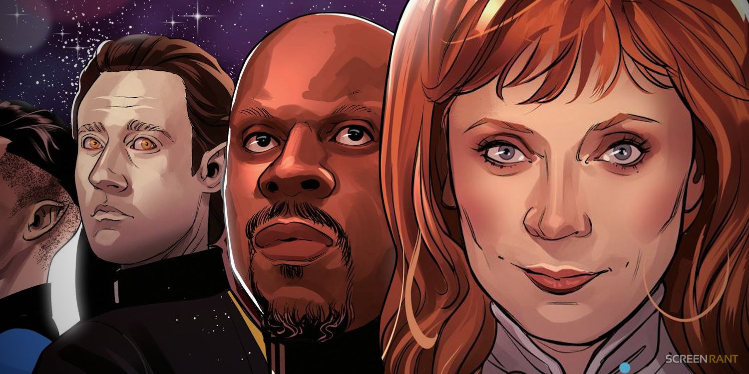 Star Trek Data Sisko and Crusher in Comic Cover Art by Rachael Stott