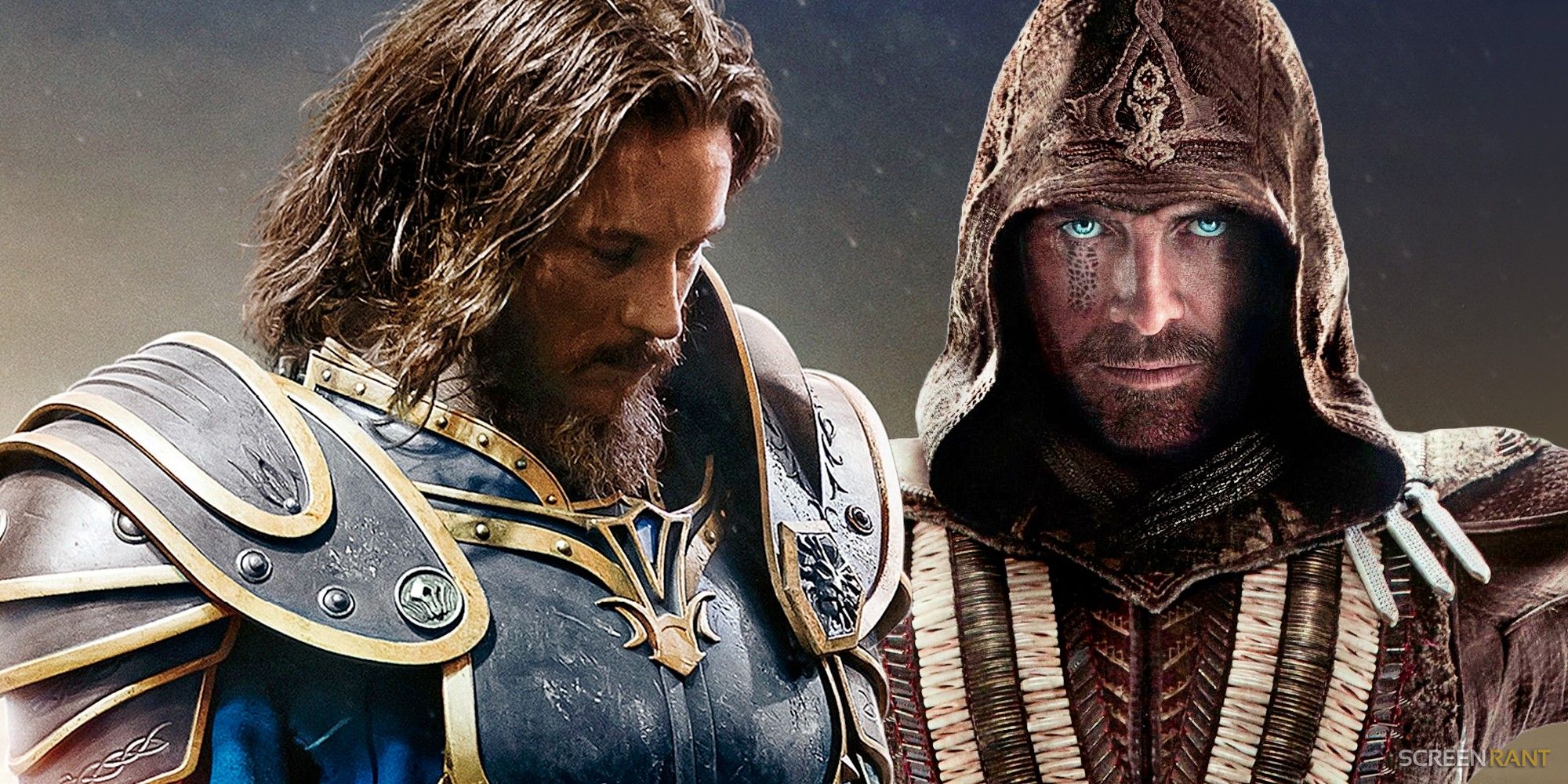 Travis Fimmel in Warcraft and Michael Fassbender in Assassin's Creed