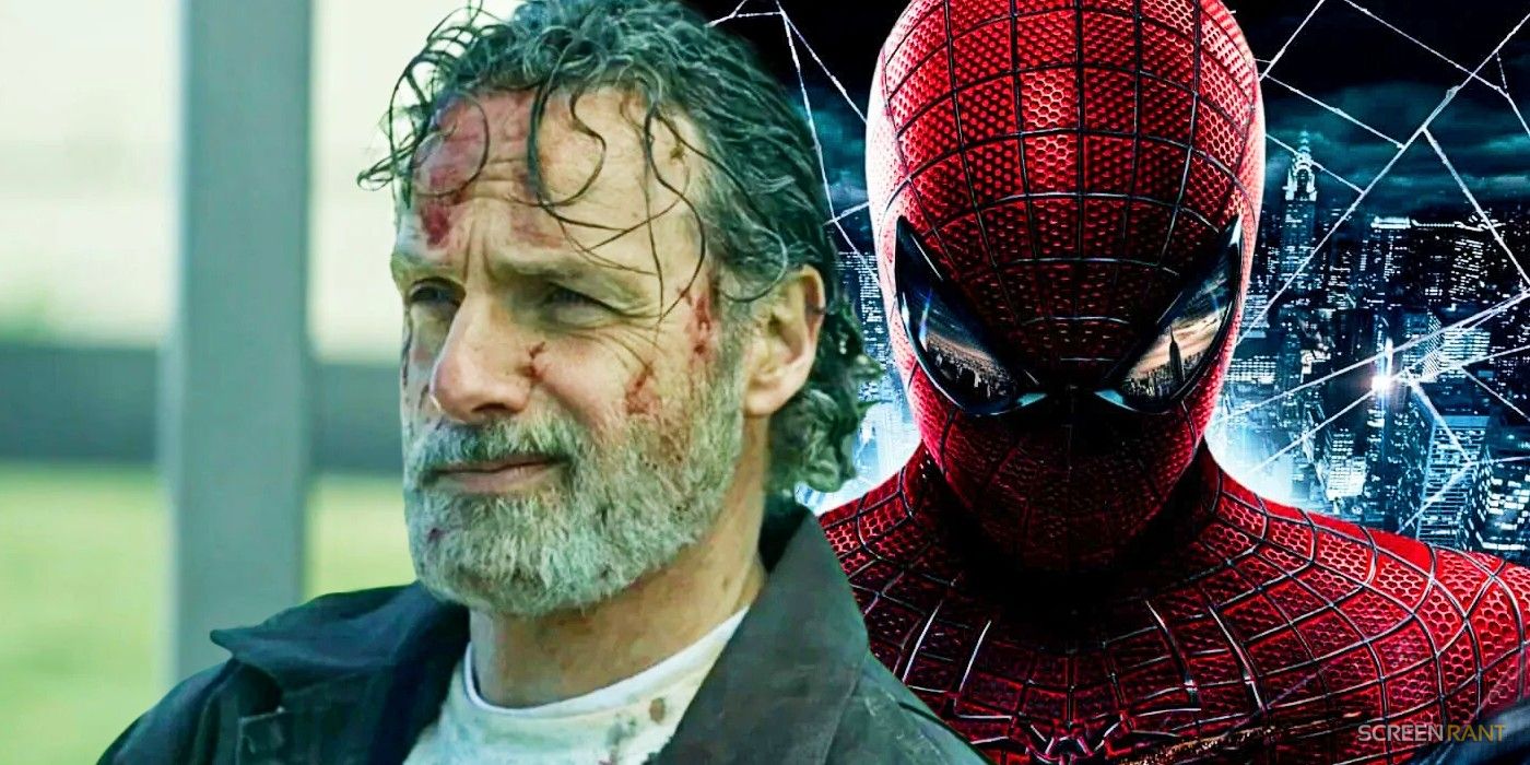 Andrew Lincoln's Rick Grimes and The Amazing Spider-Man poster