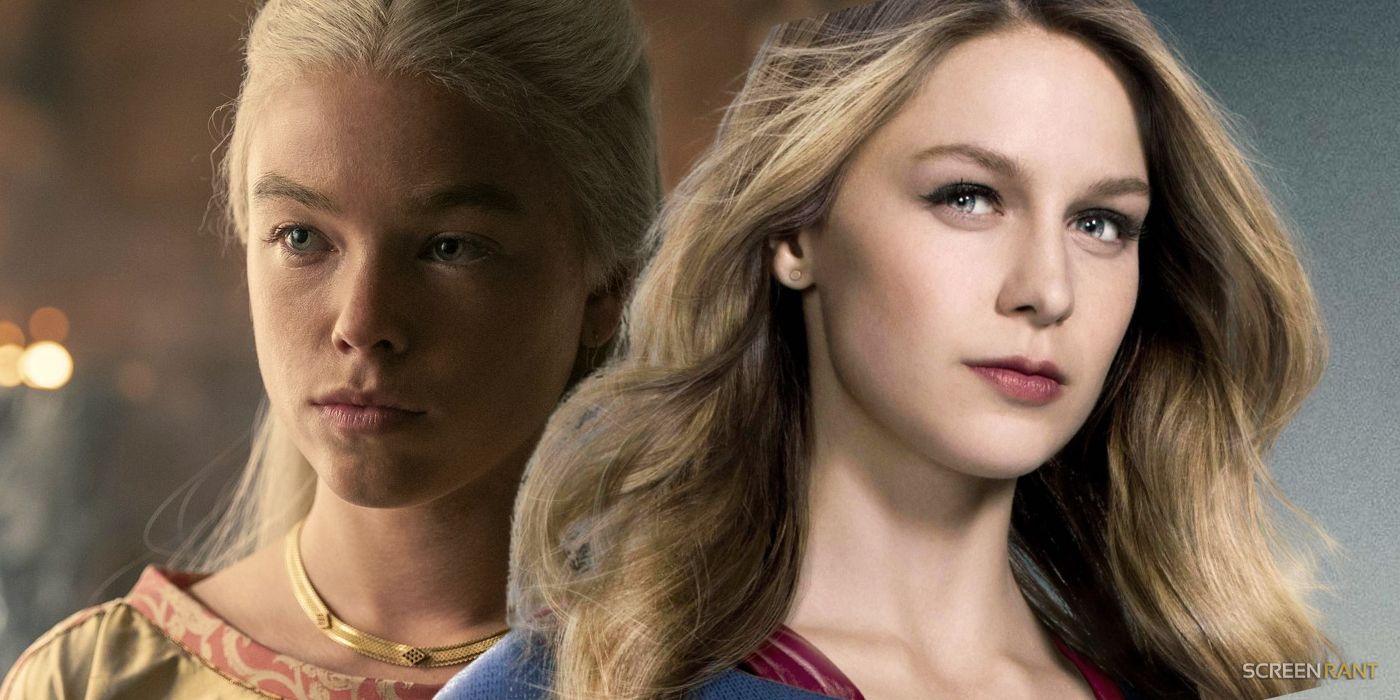 Milly Alcock from House of the Dragon next to Melissa Benoist's version of Supergirl