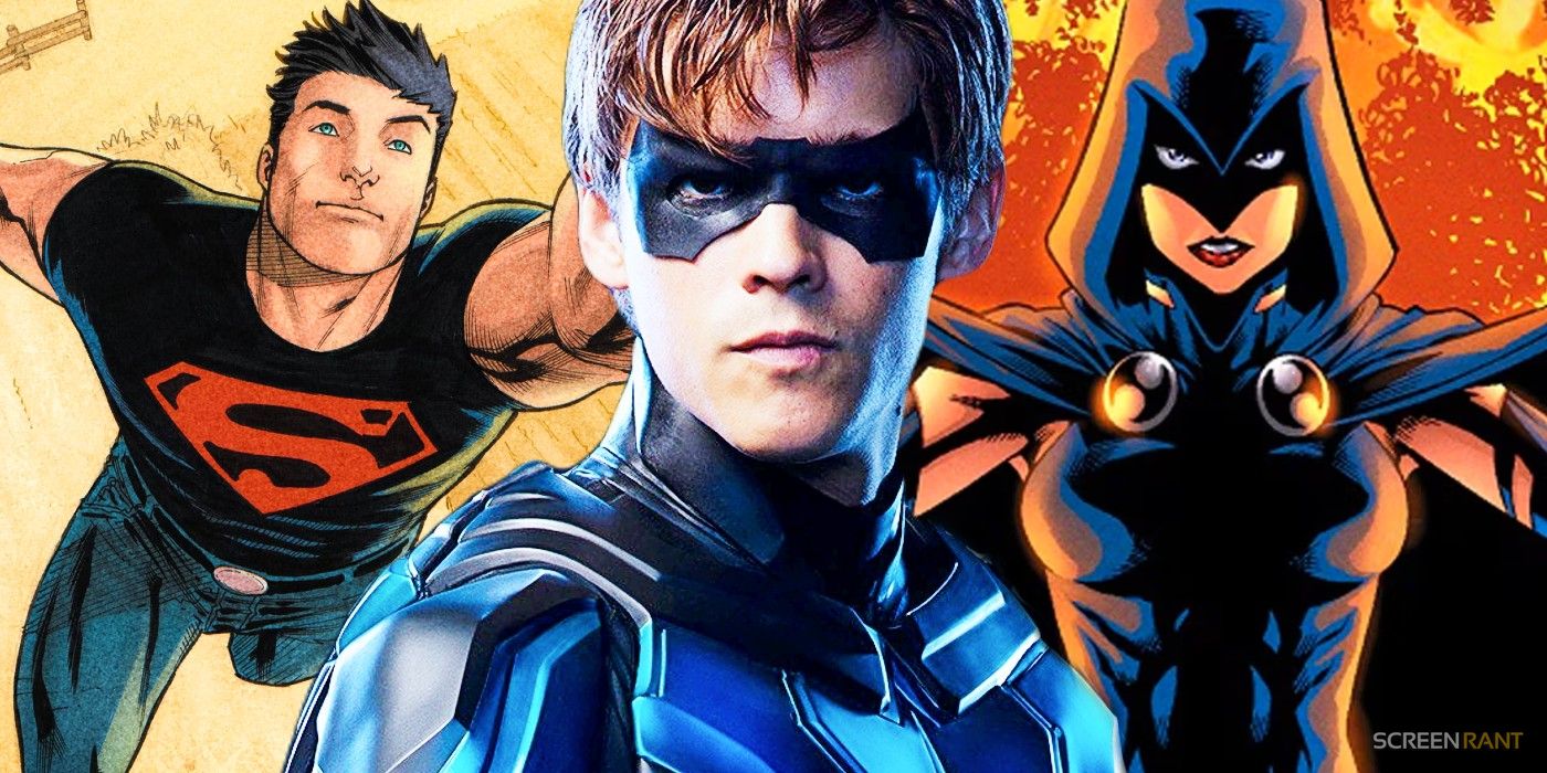 Brenton Thwaites as Nightwing in Titans with Superboy and Raven from DC Comics