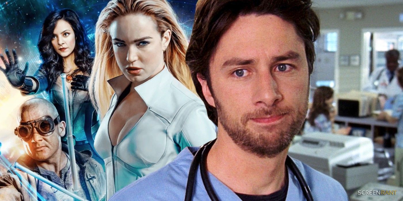DC's Legends of Tomorrow poster and Zach Braff in Scrubs