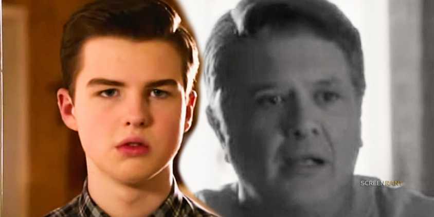 Iain Armitage as Sheldon and Lance Barber as George in Young Sheldon