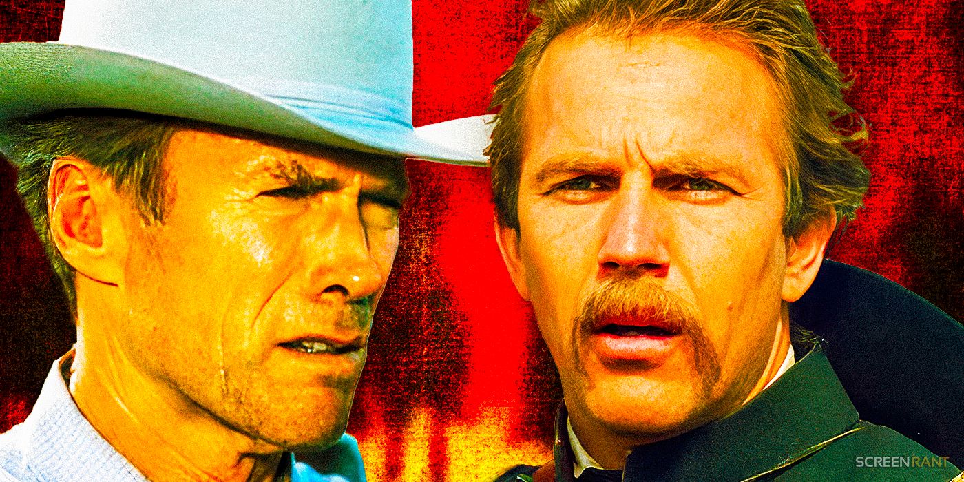 Kevin Costner as Lieutenant Dunbar in Dances with Wolves and Clint-Eastwood as Red Garnett from A Perfect World