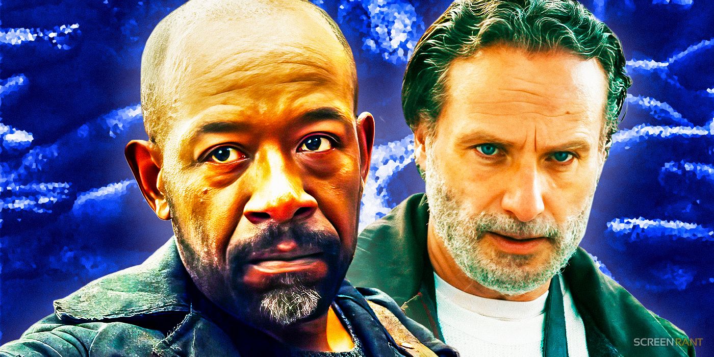 Lennie James as Morgan in Fear The Walking Dead and Andrew Lincoln as Rick in The Ones Who Live.