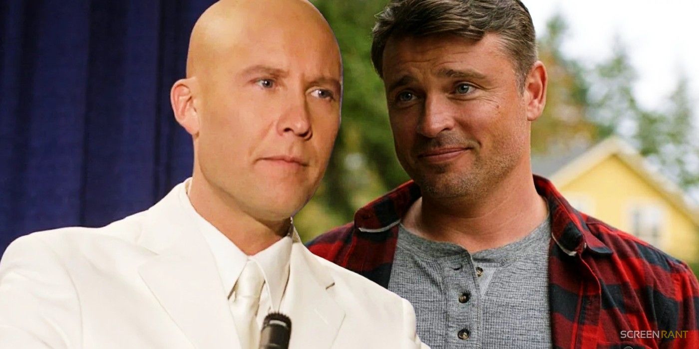 Michael Rosenbaum's Lex Luthor in Smallville's finale and Tom Welling's Clark Kent in the Arrowverse's Crisis on Infinite Earths