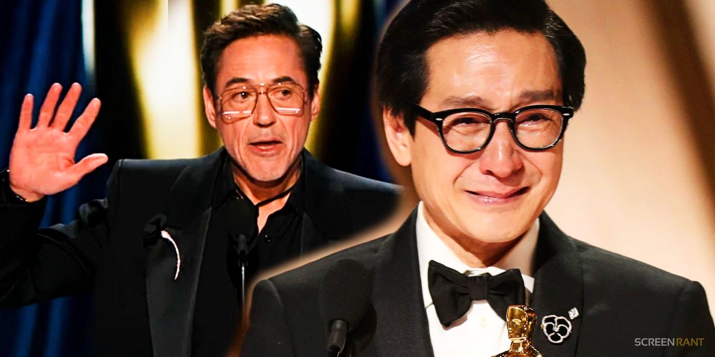 Robert Downey Jr. and Ke Huy Quan winning their respective Oscars