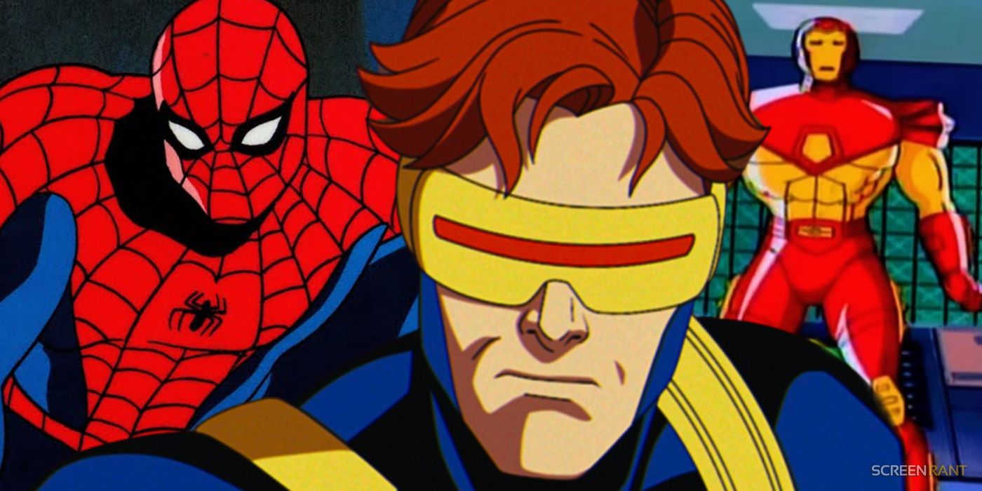 Cyclops from X-Men '97 with Spider-Man and Iron Man from the 90s shows.