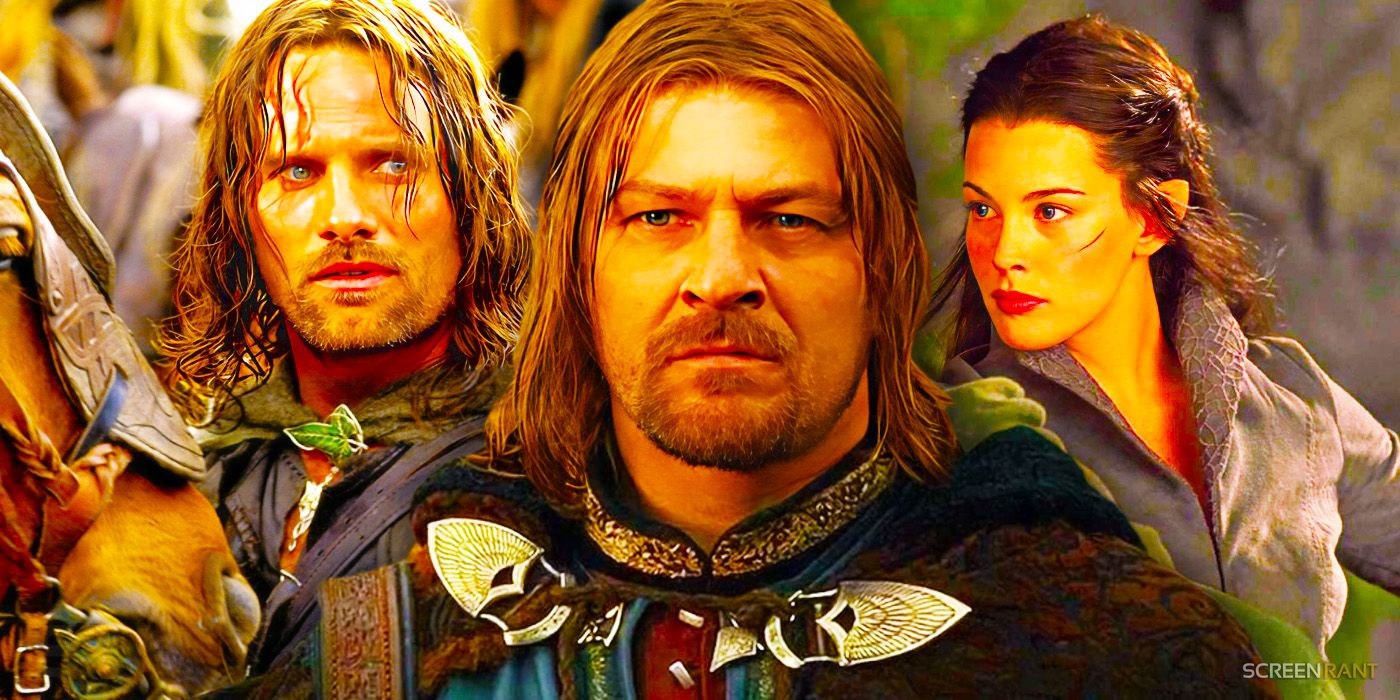 Aragorn, Arwen, and Boromir in the Lord of the Rings movies.