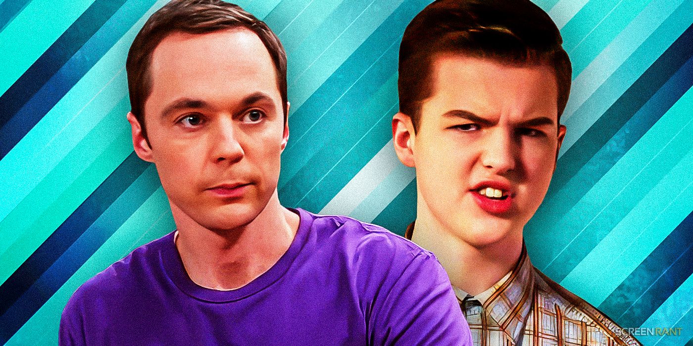 Jim Parsons as Sheldon in The Big Bang Theory and Iain Armitage as Sheldon in Young Sheldon