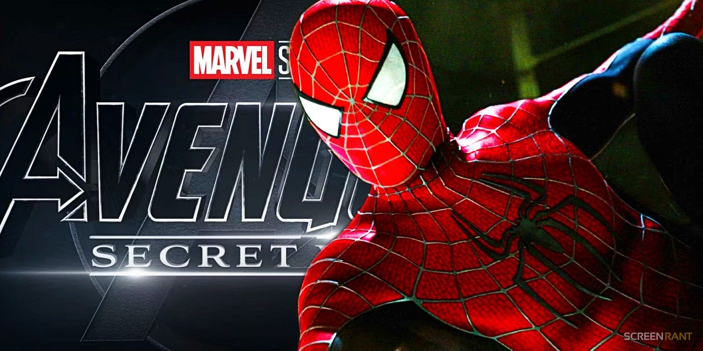The Avengers Secret Wars logo and Tobey Maguire's Spider-Man in No Way Home
