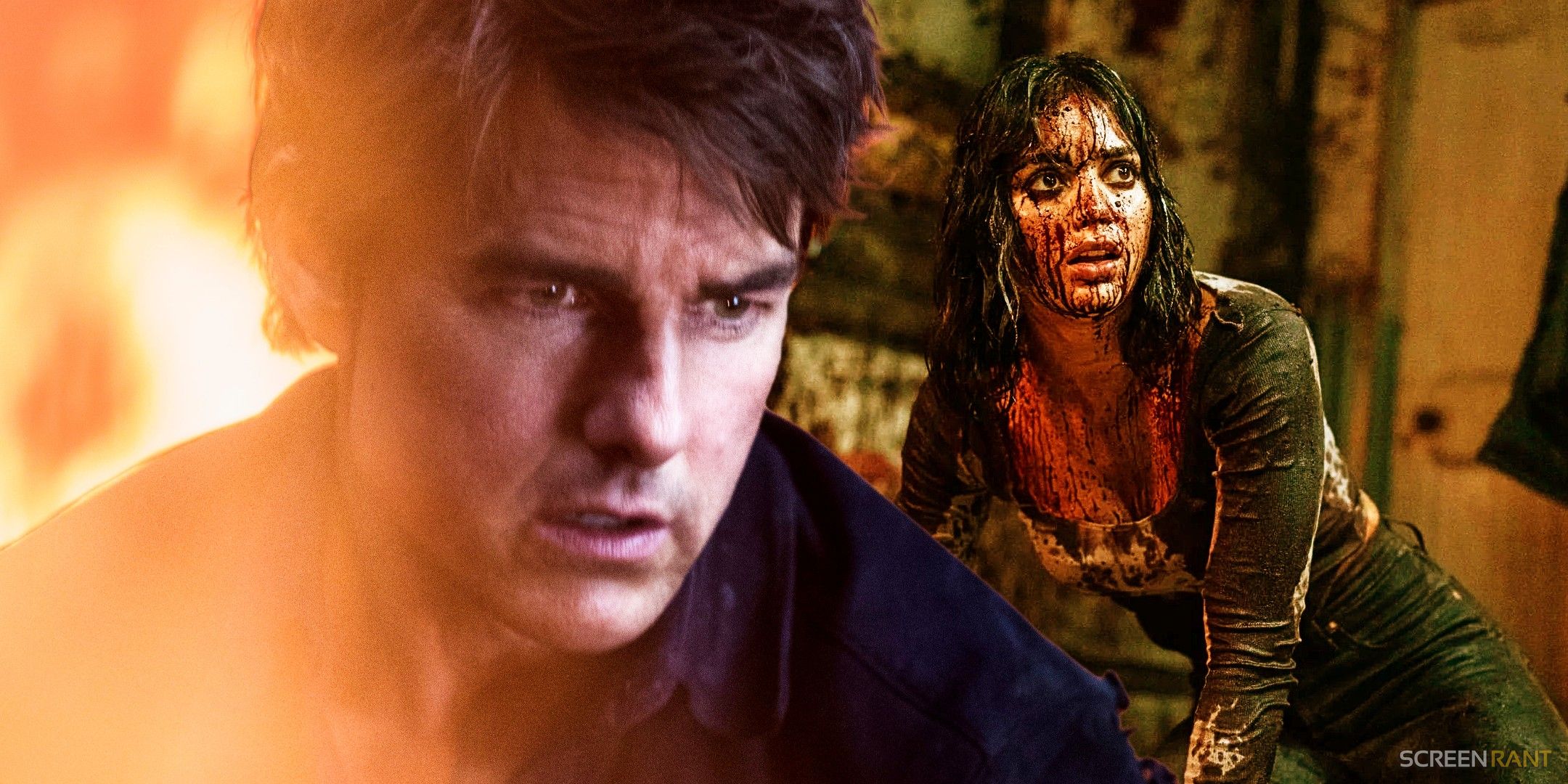 Tom Cruise in The Mummy and Melissa Barrera in Abigail