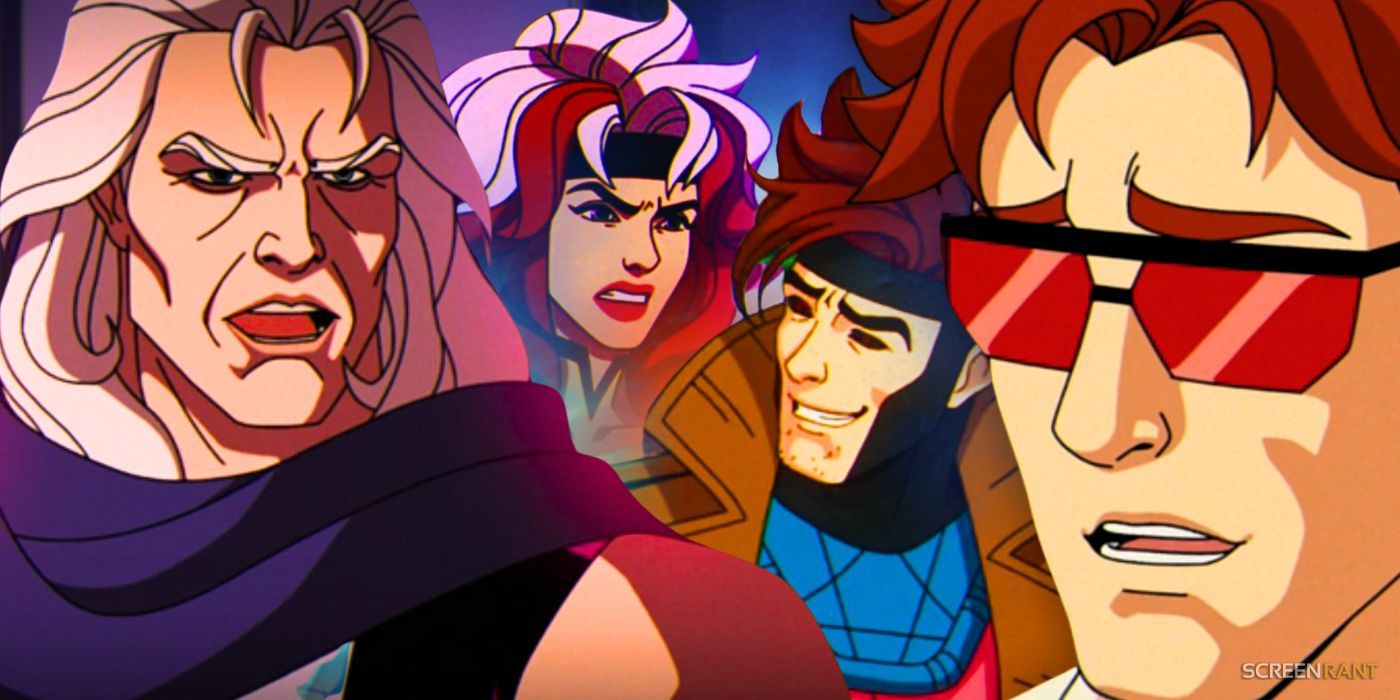 Ciclope, Magneto, Vampira e Gambit de X-Men '97 em imagem personalizada