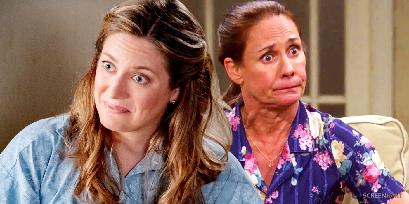 Zoe Perry as Mary in Young Sheldon and Laurie Metcalf as Mary in The Big Bang Theory