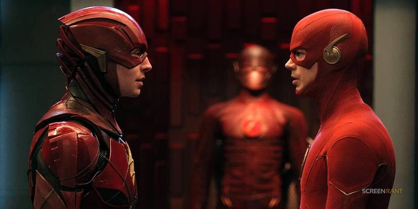 Ezra Miller's Barry Allen from the DCEU with Grant Gustin's The Flash in the Arrowverse