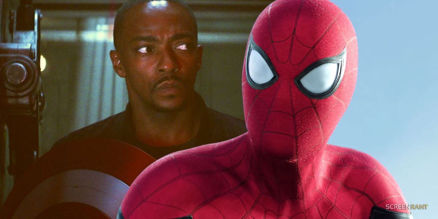 Sam Wilson from Captain America: Brave New World with Peter Parker from Spider-Man: No Way Home