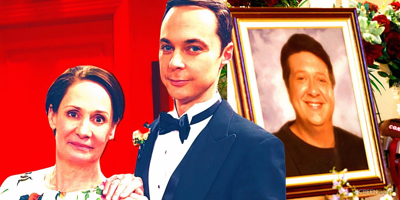 Laurie Metcalf as Mary and Jim Parsons as Sheldon in The Big Bang Theory and George's Funeral in Young Sheldon-1