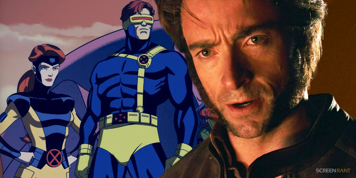 Jean Grey and Cyclops from X-Men '97 with Hugh Jackman's Wolverine from X-Men: The Last Stand