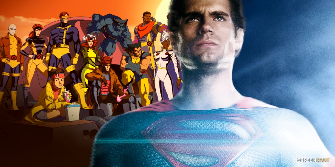 The X-Men '97 team next to Henry Cavill's Superman