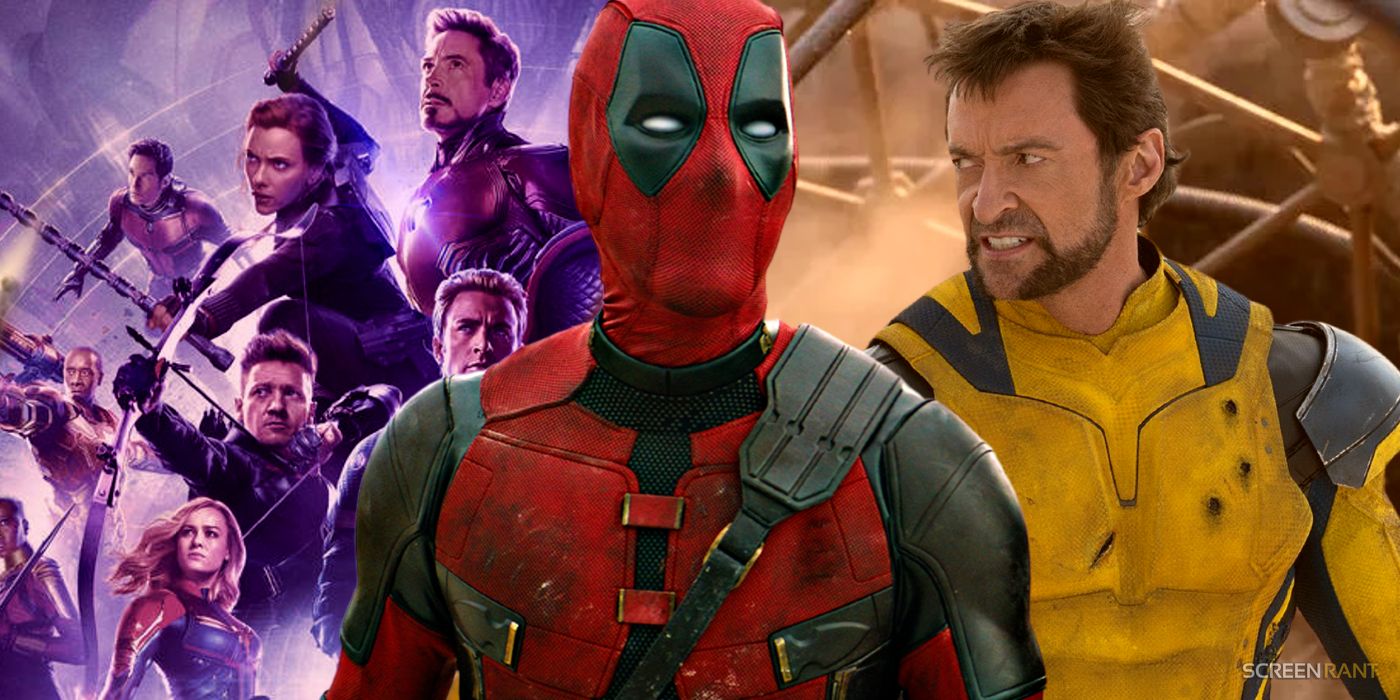 Deadpool & Wolverine with the cast of Avengers: Endgame