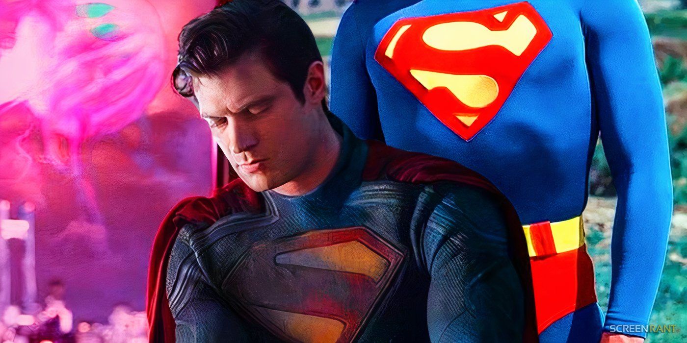 David Corenswet como Superman y Christopher Reeve como Superman
