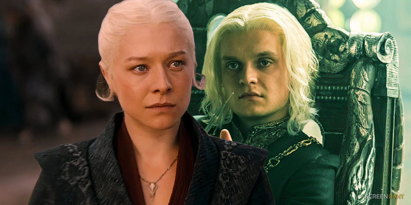 Emma D'Arcy as Rhaenyra Targaryen and Tom Glynn-Carney as Aegon in House of the Dragon season 2