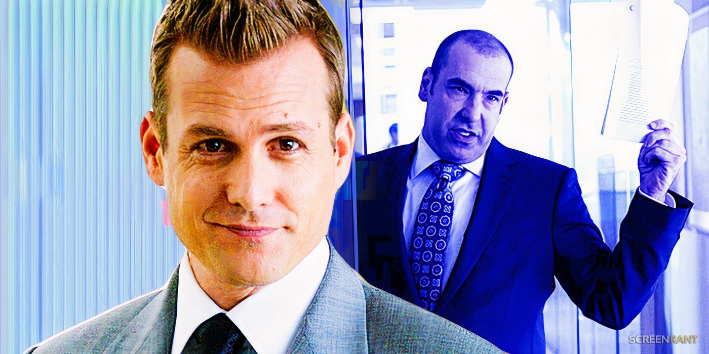 Gabriel Macht as Harvey and Rick Hoffman as Louis in Suits