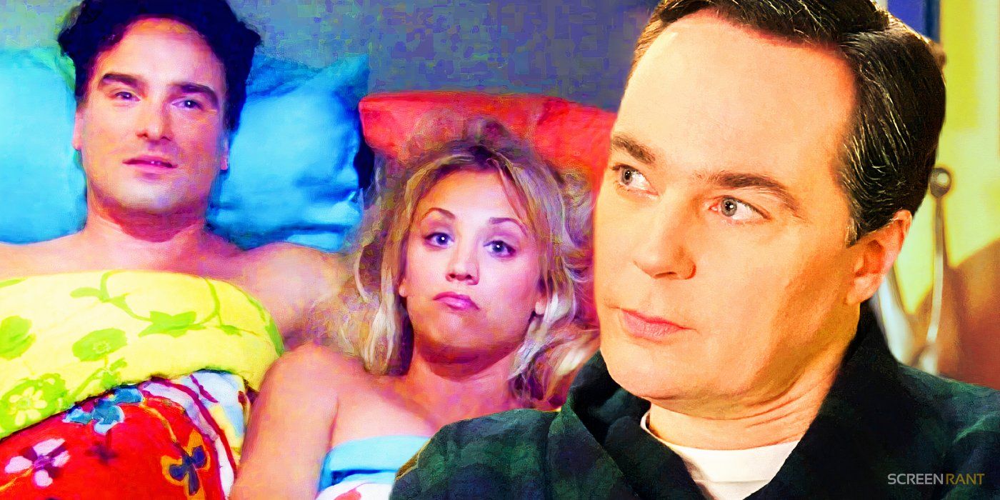 Johnny Galecki as Leonard and Kaley Cuoco as Penny in The Big Bang Theory  and Jim Parsons' Sheldon in Young Sheldon
