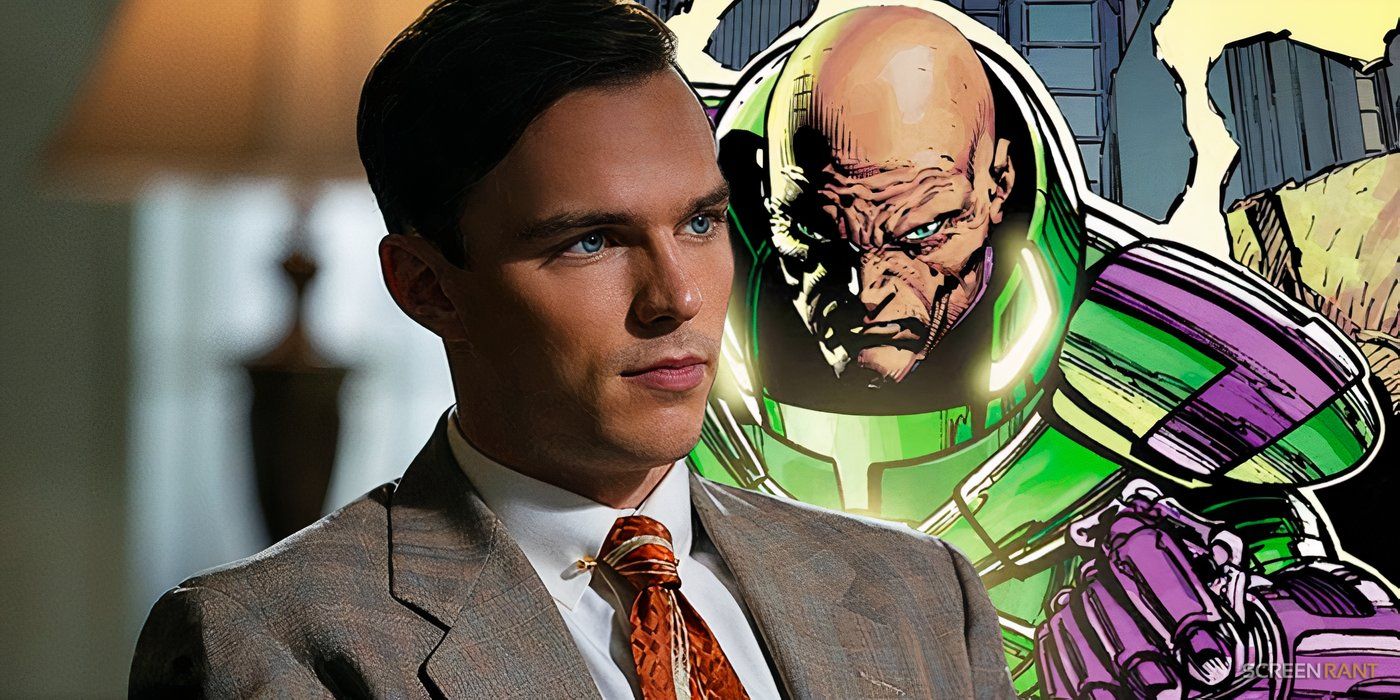 Nicholas Hoult in The Menu and Lex Luthor with his green and purple armor in DC Comics