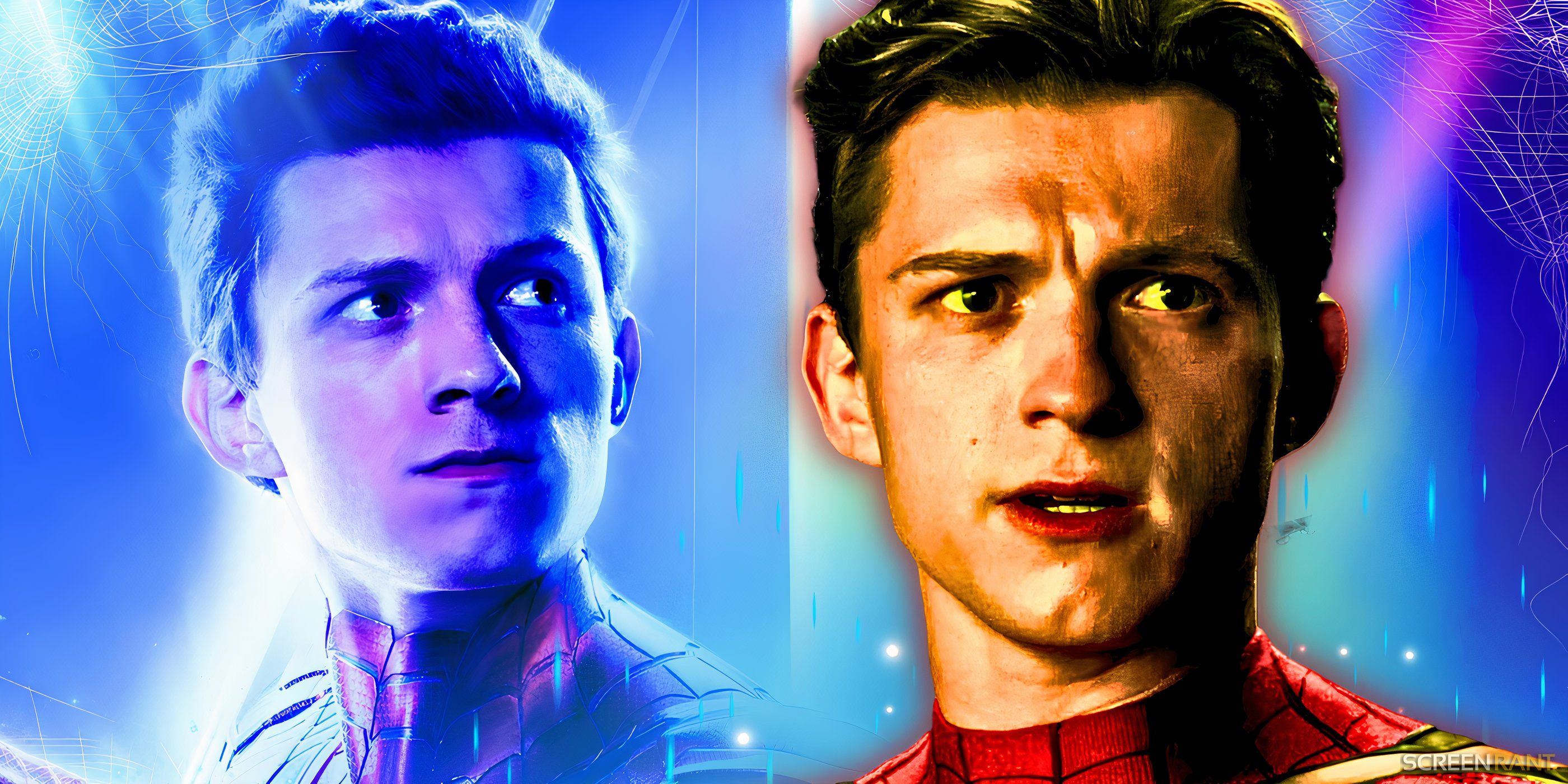 Tom Holland's Spider-Man in Avengers: Infinity War and Spider-Man: No Way Home