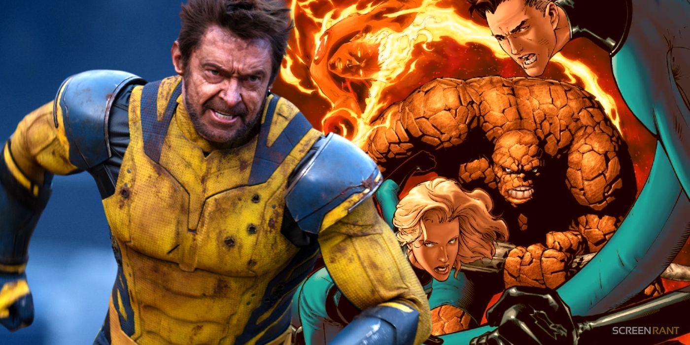 Hugh Jackman as Wolverine with The Fantastic Four