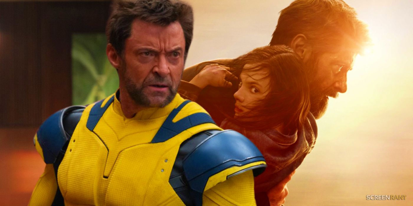Hugh Jackman como Wolverine ao lado dele e Laura de X-23