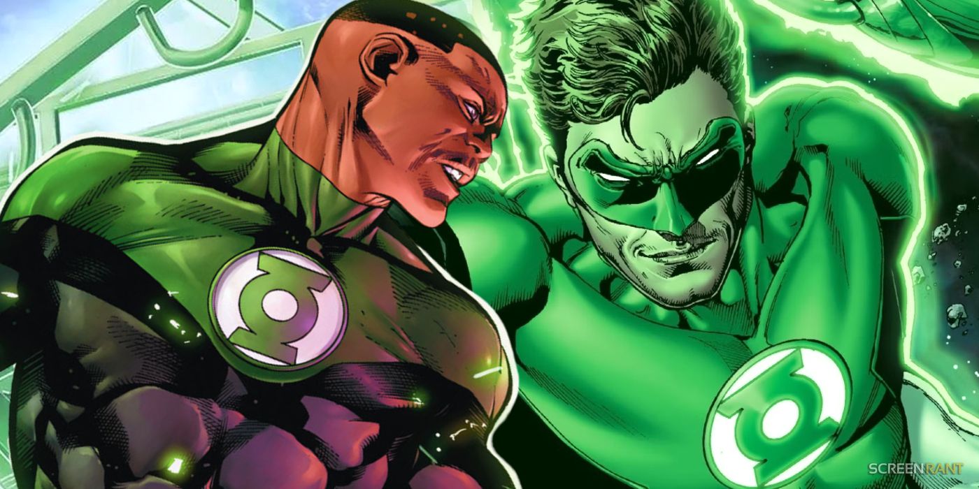 Jon Stewart y Hal Jordan como Linternas Verdes