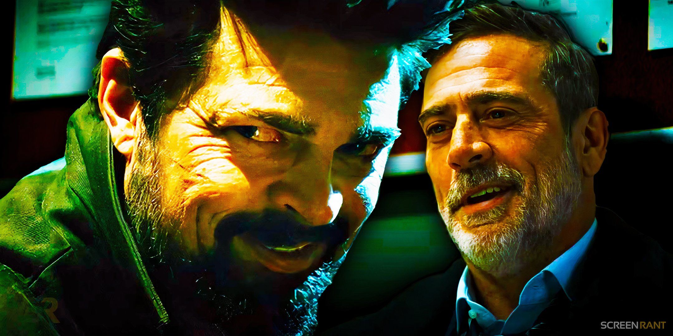 Karl Urban as Butcher looking menacing and Jeffrey Dean Morgan as Kessler in The Boys.