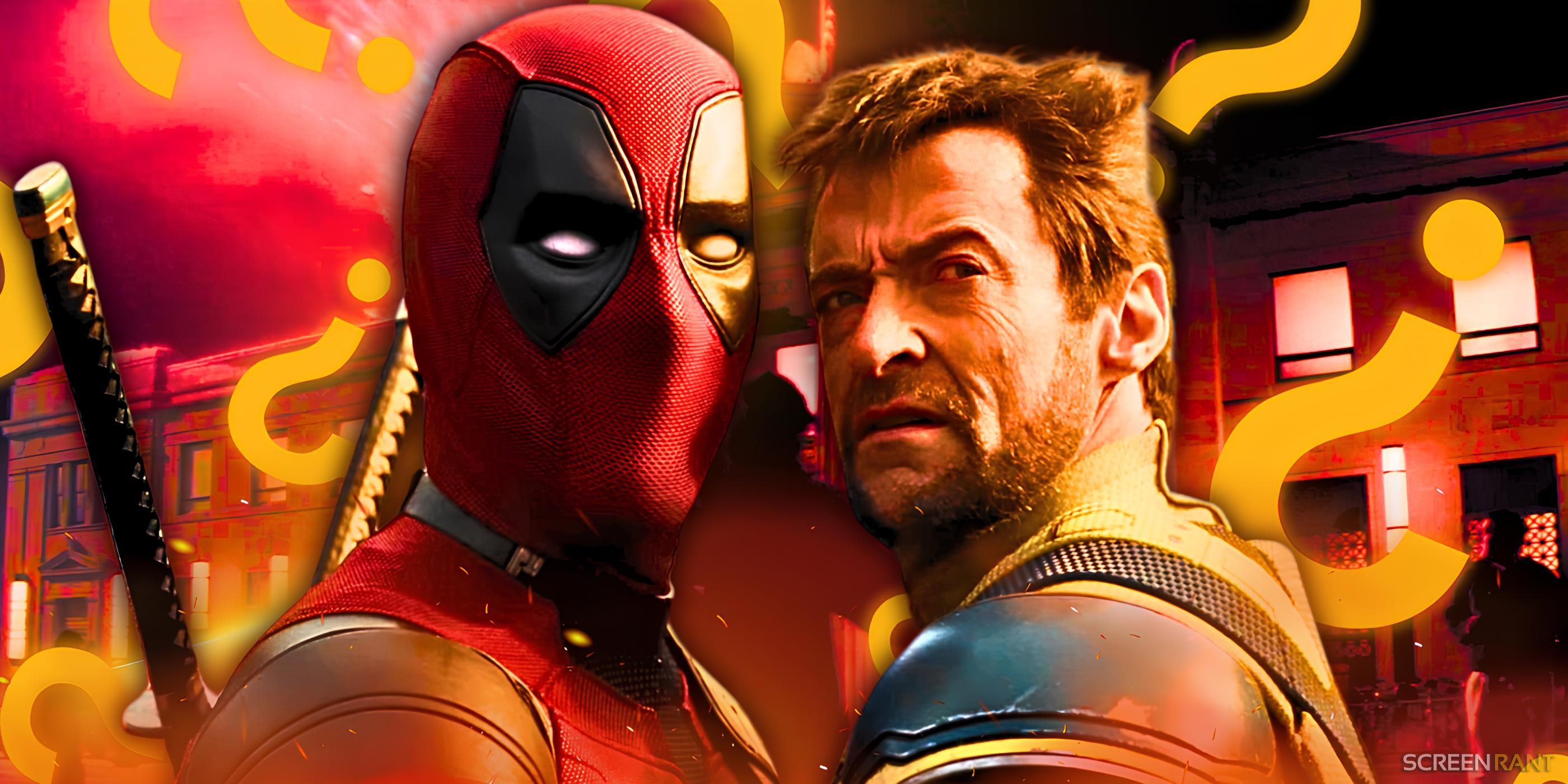 Ryan Reynolds como Deadpool y Hugh Jackman como Wolverine junto con X-Men 2000 de fondo