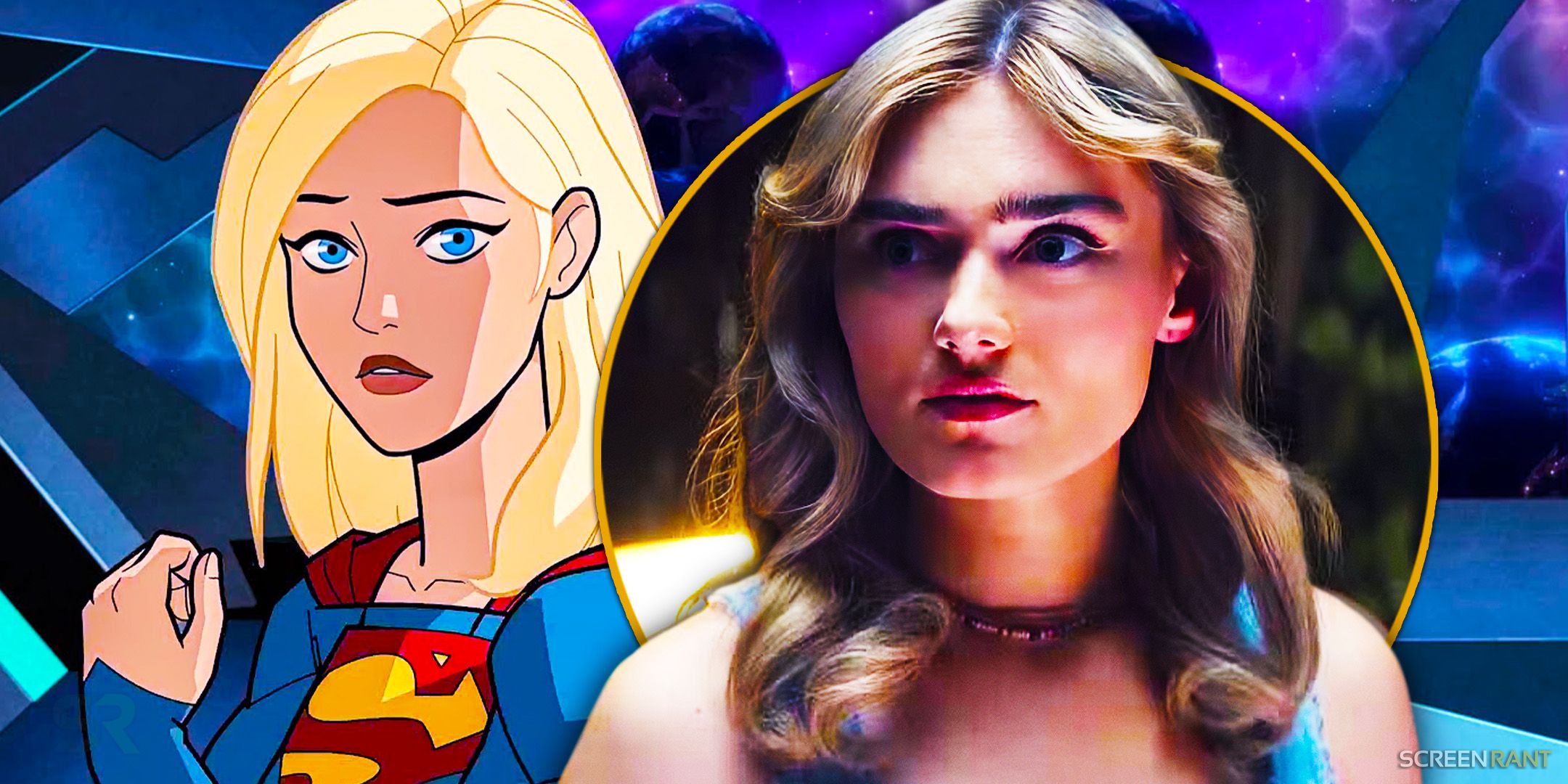 Meg Donnelly junto a la versión de Supergirl