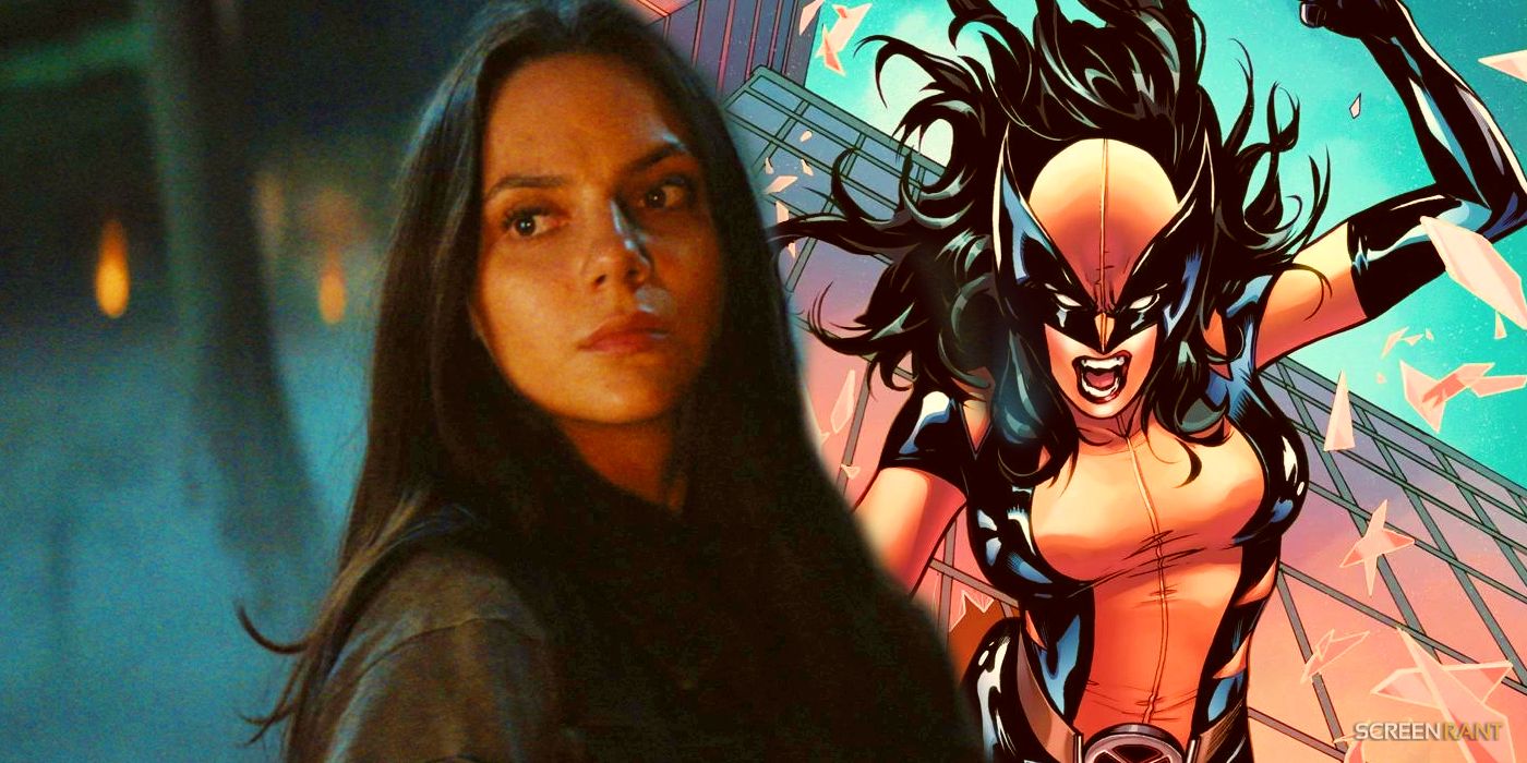 Dafne Keen as X-23 in Deadpool & Wolverine next to her comic book counterpart