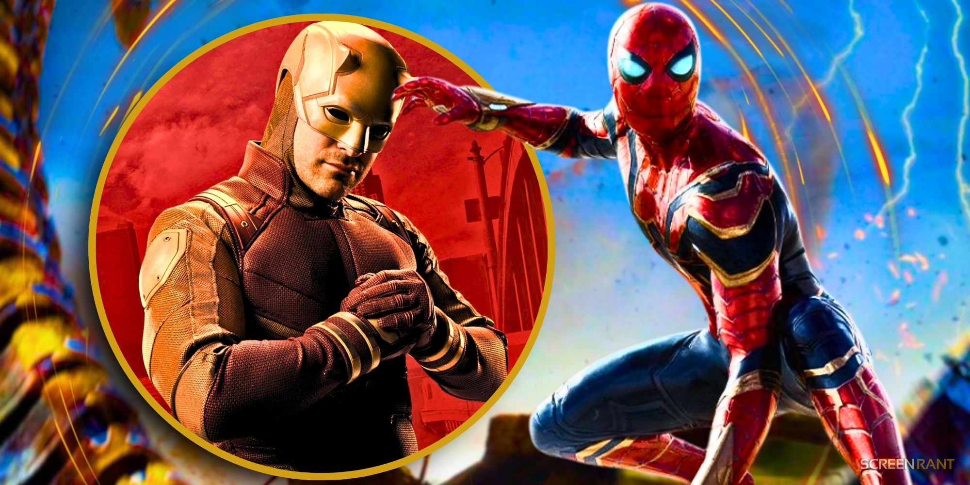 Charlie Cox as Daredevil with Tom Holland&rsquo;s Spider-Man