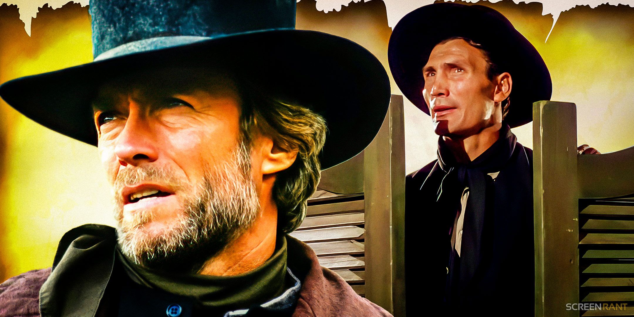 10 Great Western Movies With A Supernatural Edge Clint as Pale Rider's Preacher, with Jack Palance's villain from Shane