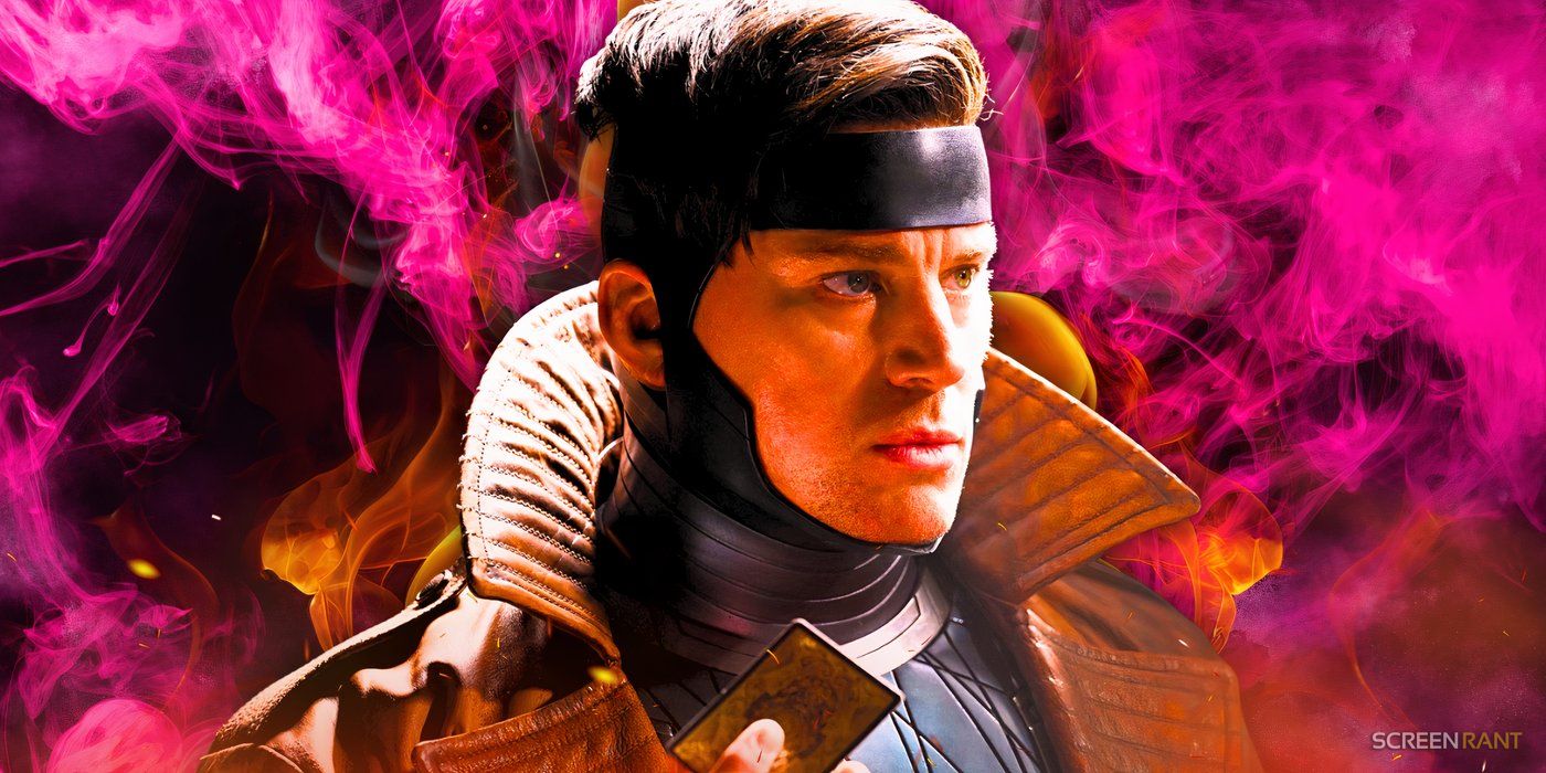 Channing Tatum's Gambit in Deadpool & Wolverine with purple smoke