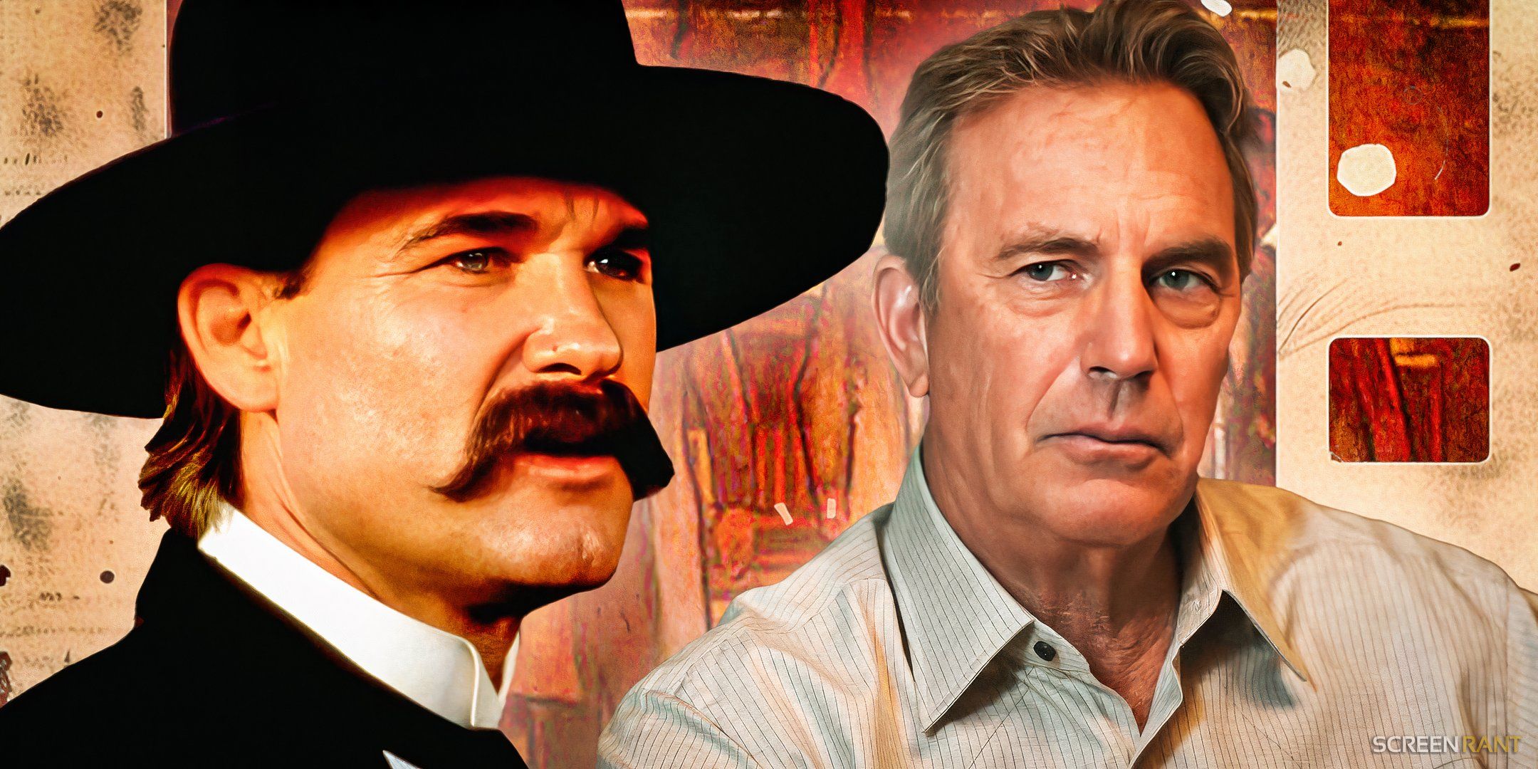 Kevin Costner from Yellowstone and Kurt Russell in Tombstone