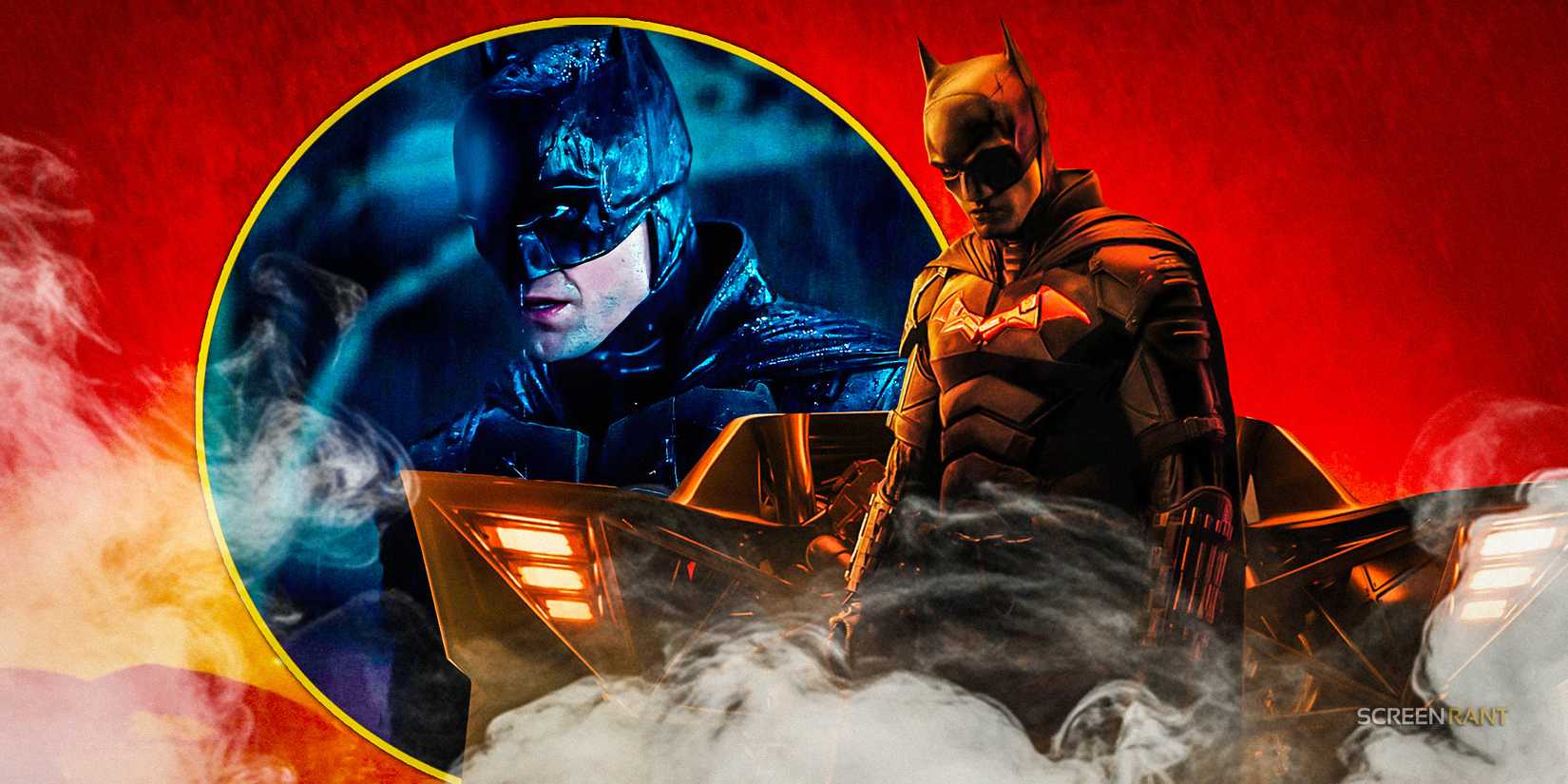 Custom image of Robert Pattinson as Batman in front of the batmobile